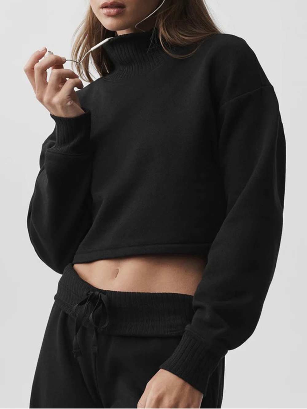 ALO Yoga Cropped Serenity Coverup in Black
